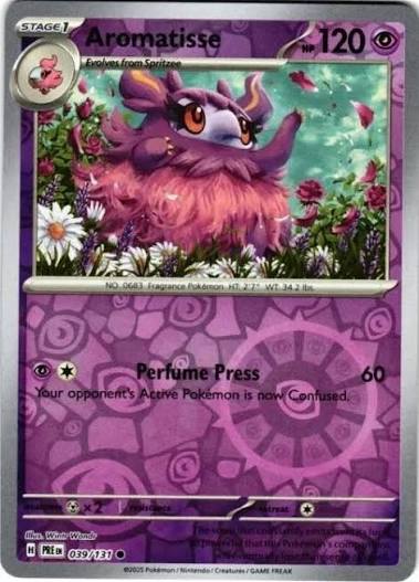 Aromatisse #039 Reverse Holo kaart uit de Pokémon Prismatic Evolutions set