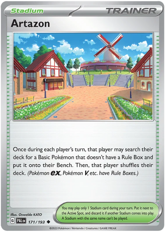 Artazon stadionkaart #171 common uit de Pokémon Paldea Evolved set