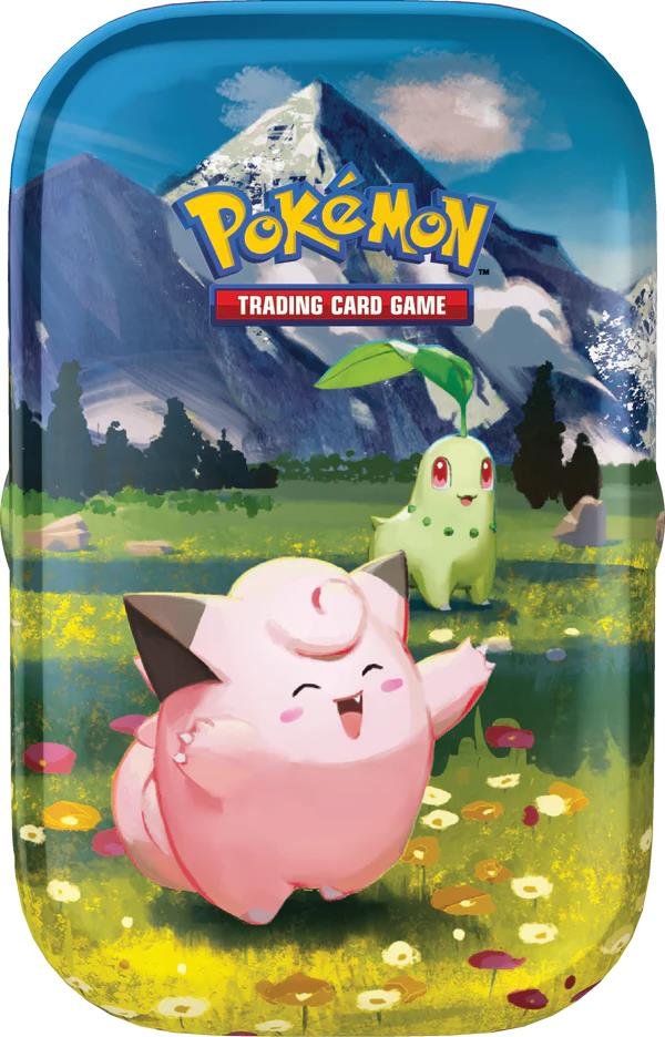 Pokémon TCG Ascended Heroes Mini Tin met Clefairy en Chikorita artwork
