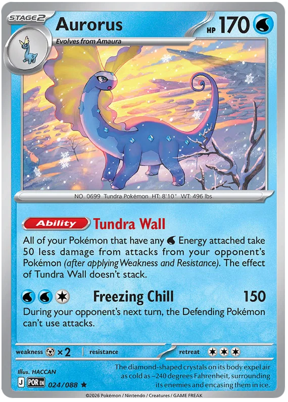 Aurorus Holo kaart nummer 024 uit de Pokémon set Perfect Order