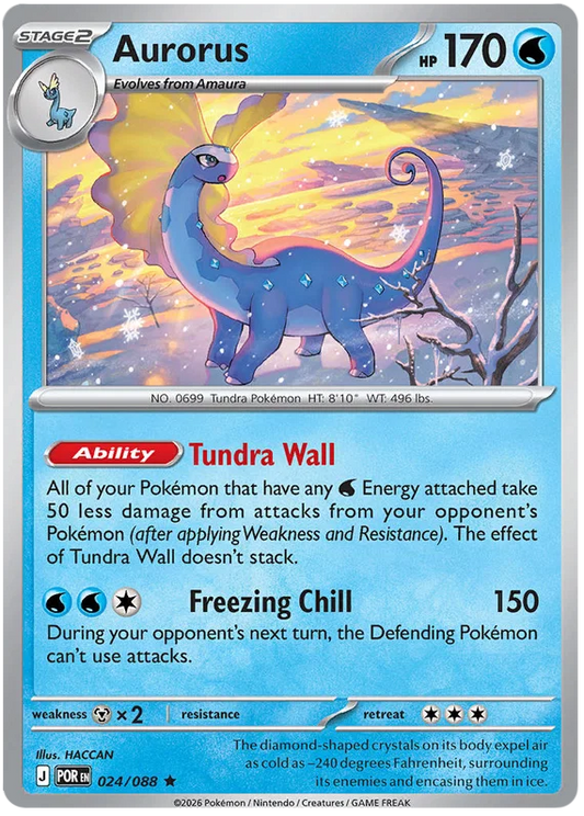 Aurorus Holo kaart nummer 024 uit de Pokémon set Perfect Order