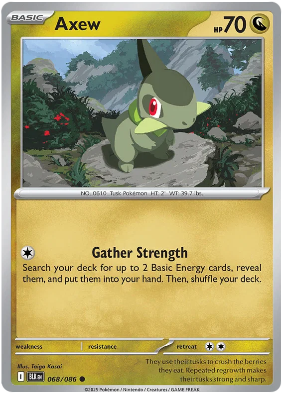 Axew #068 common kaart uit de Pokémon Black Bolt set