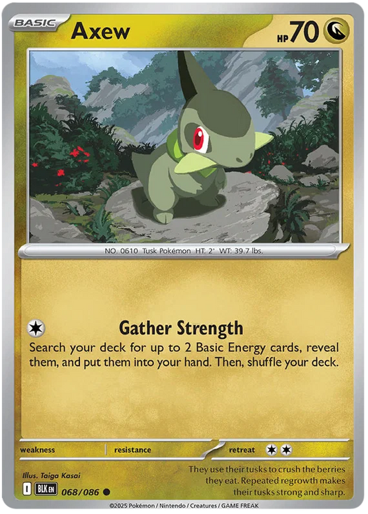 Axew #068 common kaart uit de Pokémon Black Bolt set