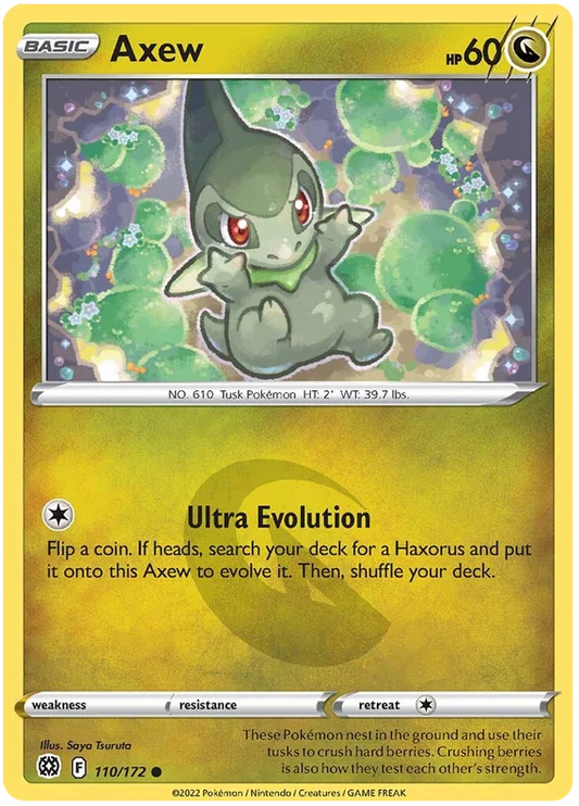 Pokémon Axew kaart #110/172 common uit de Brilliant Stars set