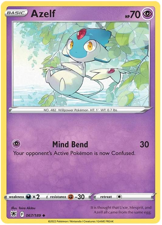 Azelf common kaart nummer 067/189 uit de Pokémon Astral Radiance set