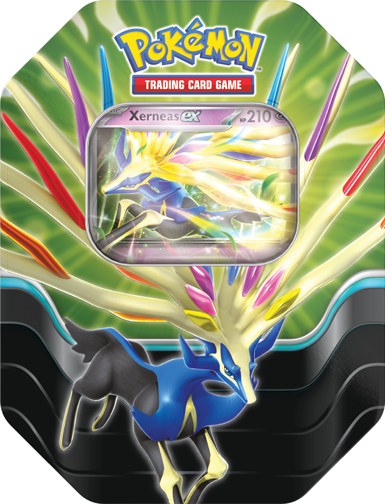 Pokémon Azure Legends ex Tin met Kyogre ex, Xerneas ex of Dialga ex promo kaart uit de Scarlet and Violet serie