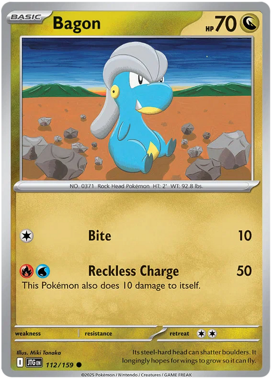Pokémon Bagon #112 common kaart uit de Journey Together set