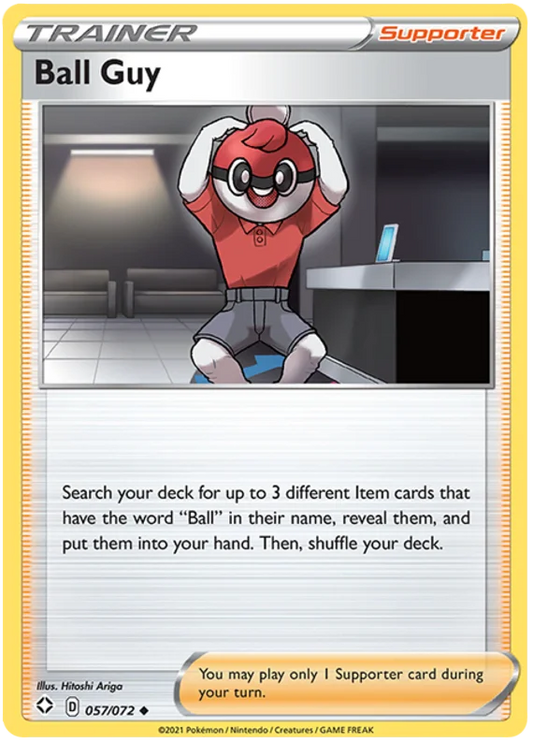Pokemon Ball Guy trainer supporter kaart 057/072 uit Shining Fates set