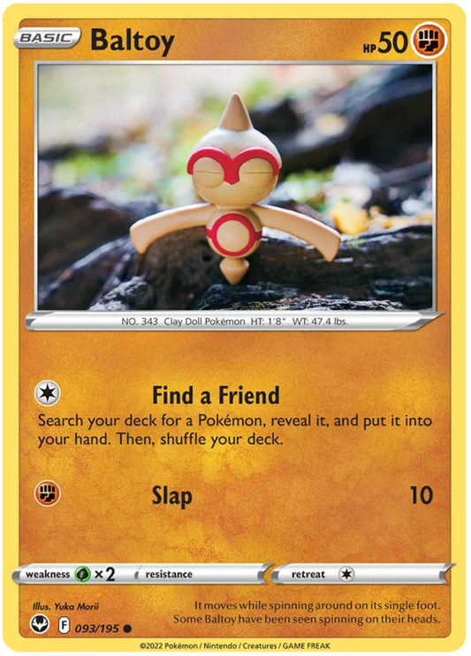Baltoy common #093 uit de Pokémon Silver Tempest set