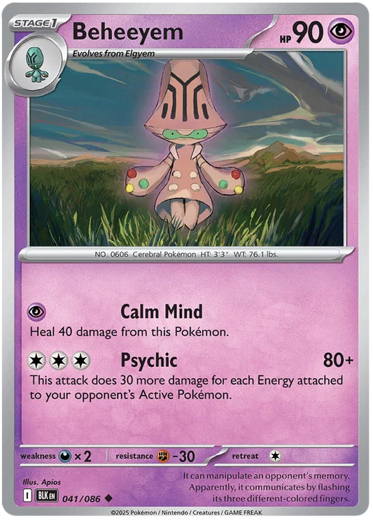 Pokémon Beheeyem #041 common kaart uit de Black Bolt set