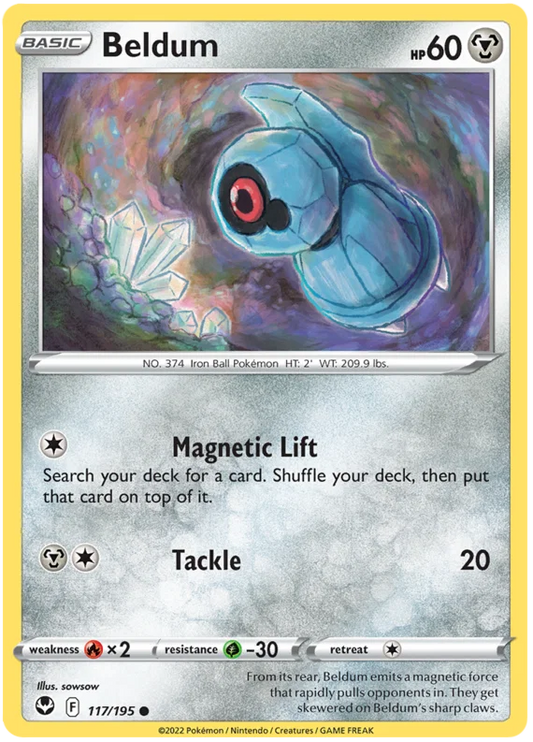 Beldum common #117 Pokémon kaart uit de Silver Tempest set