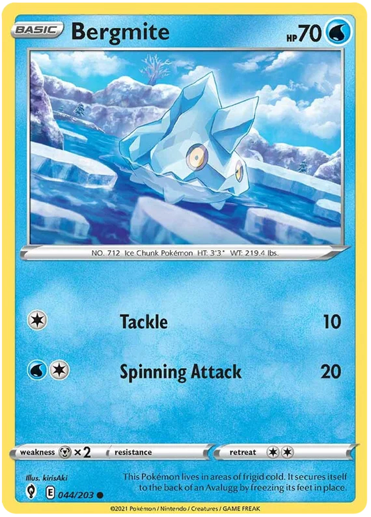 Bergmite common Pokémon kaart nummer 044/203 uit Evolving Skies set