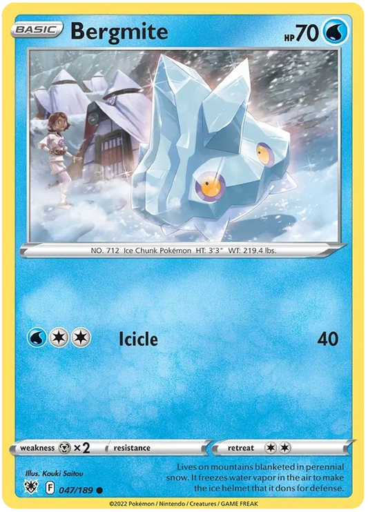 Bergmite common kaart nummer 047/189 uit de Pokémon Astral Radiance set