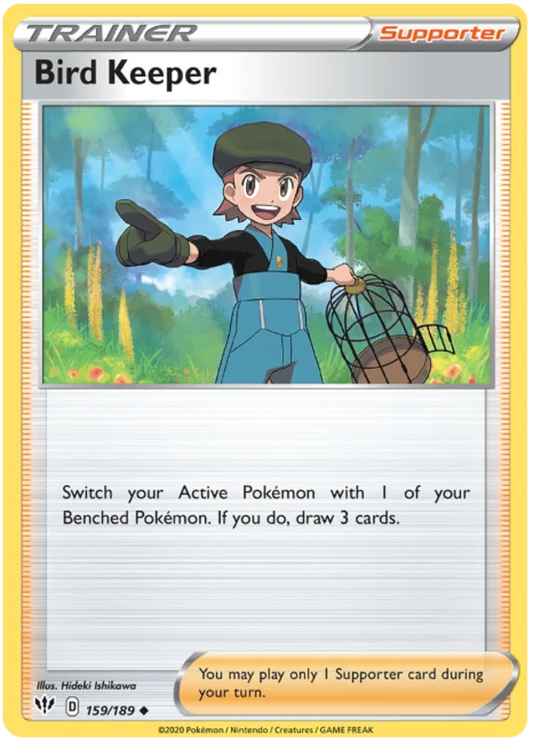 Bird Keeper trainer kaart 159/189 uit de Pokemon Darkness Ablaze set