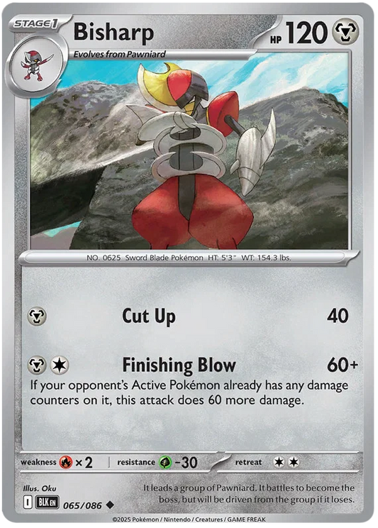 Bisharp #065 common kaart uit de Pokémon Black Bolt set