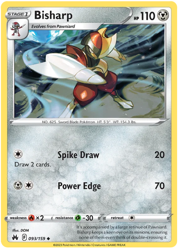 Pokemon Bisharp #093 common kaart uit de Crown Zenith set