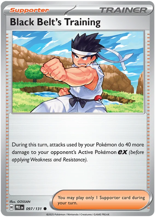 Pokémon Black Belt's Training kaart #097 uit de Prismatic Evolutions set