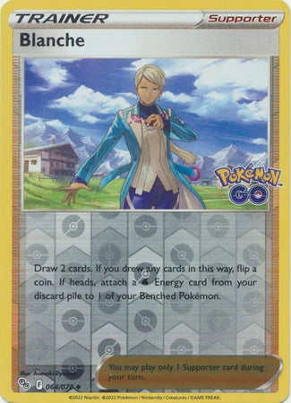 Blanche Reverse Holo Trainer Supporter kaart #064/078 uit de Pokemon GO set