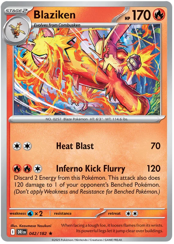Blaziken ex Cosmos Holo kaart #042 uit de Pokémon Destined Rivals set