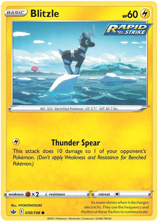 Blitzle common #050/198 Pokémon kaart uit Chilling Reign met Thunder Spear aanval