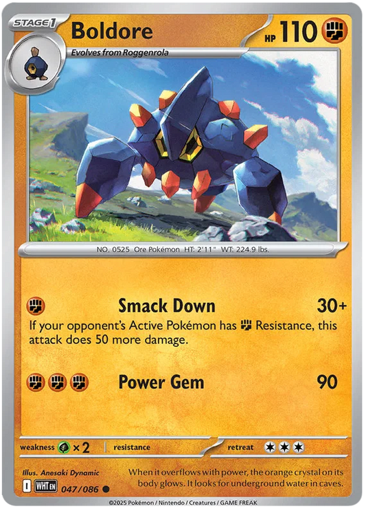 Boldore common Pokémon kaart nummer 047 uit de White Flare set