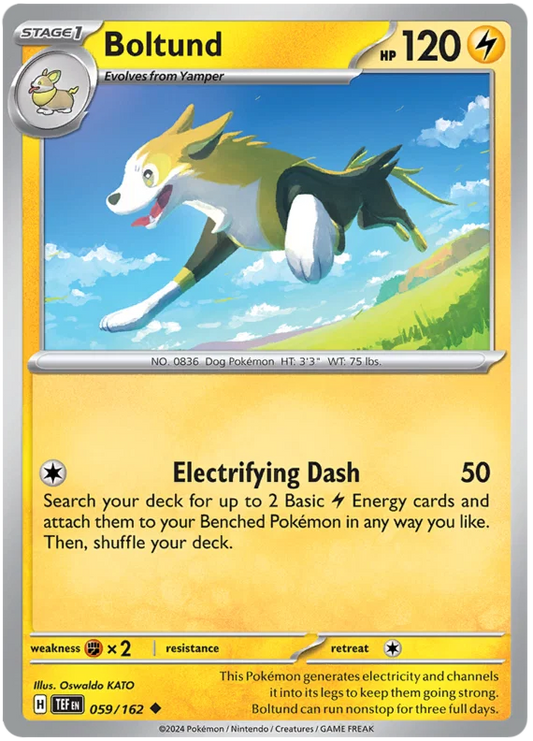 Pokémon Boltund #059 common kaart uit de Temporal Forces set