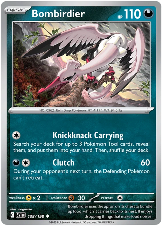 Bombirdier #138 common Pokémon kaart uit de Scarlet & Violet basisset