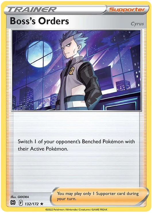 Boss's Orders Holo Pokémon kaart met Cyrus uit Brilliant Stars 132/172