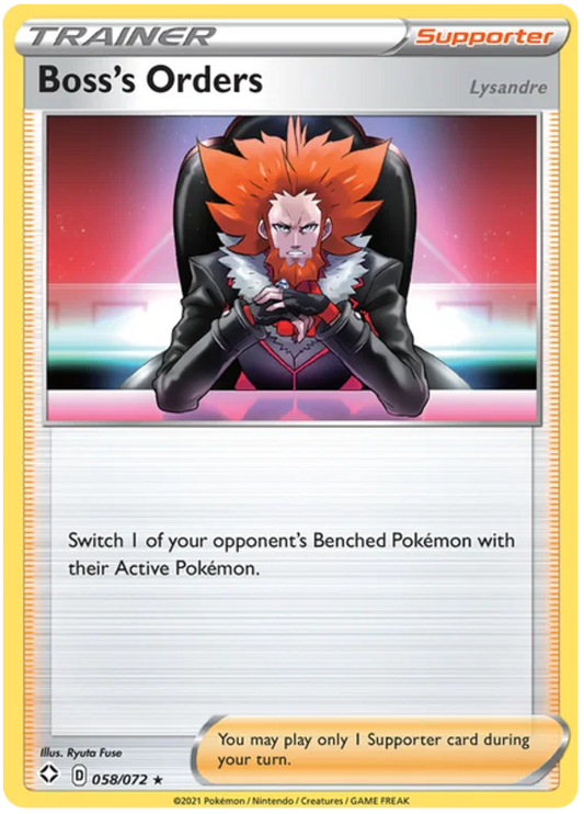 Boss's Orders common Trainer kaart 058/072 uit de Pokémon Shining Fates set
