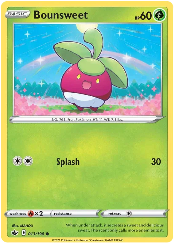 Bounsweet common kaart #013/198 uit de Pokémon Chilling Reign set