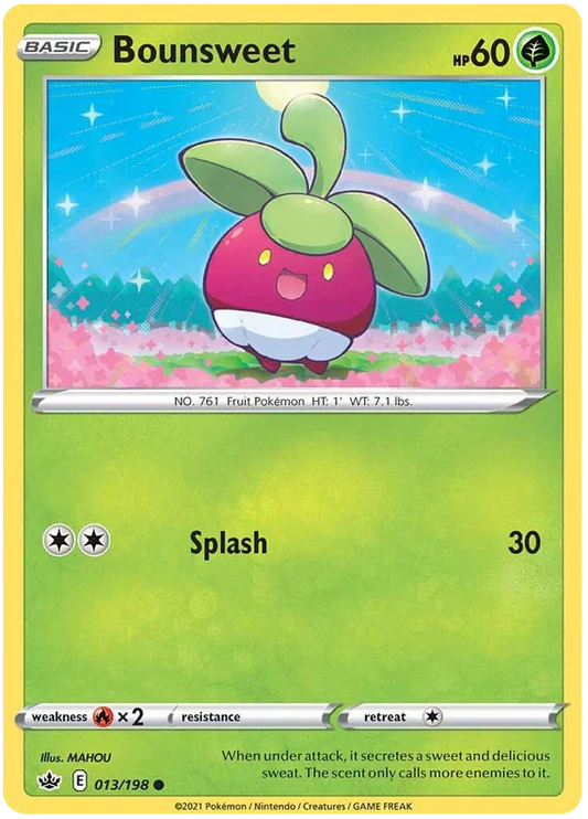 Bounsweet common kaart #013/198 uit de Pokémon Chilling Reign set