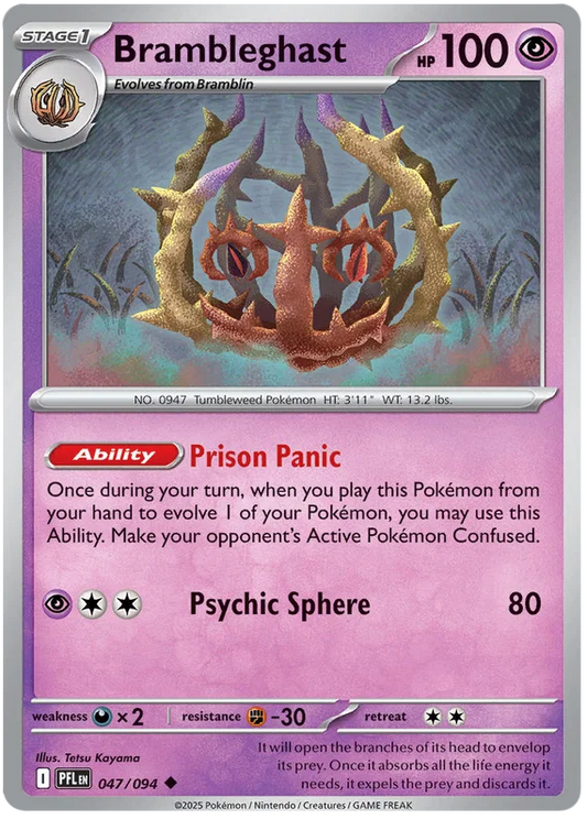 Brambleghast common kaart nummer 047 uit de Pokémon Phantasmal Flames set