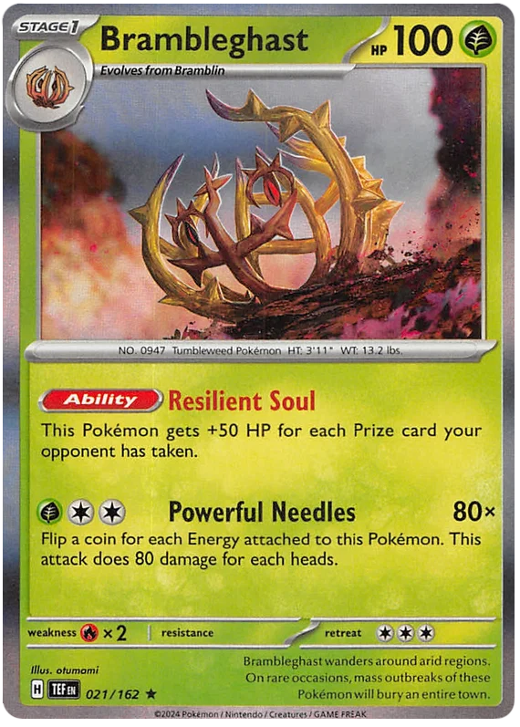 Brambleghast Holo kaart #021 uit de Pokemon Temporal Forces set