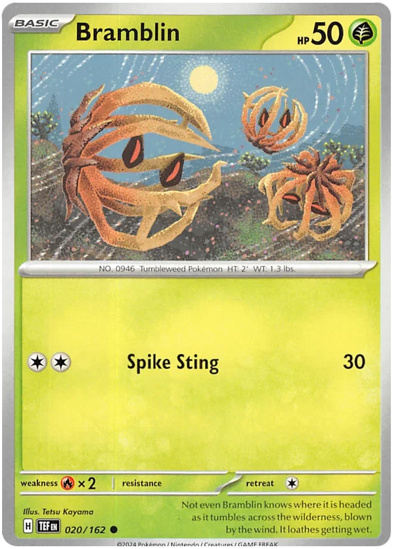 Bramblin common kaart #020 uit de Pokémon Temporal Forces set
