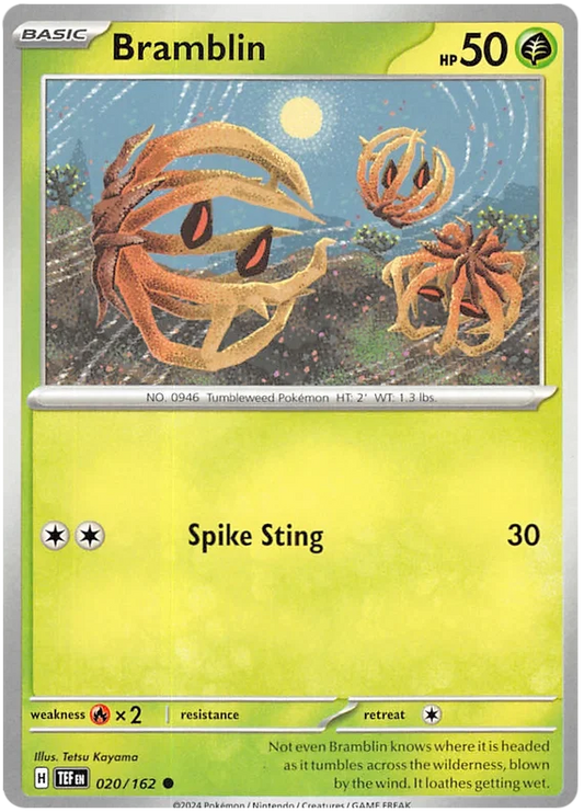 Bramblin common kaart #020 uit de Pokémon Temporal Forces set