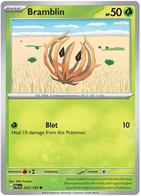 Bramblin #023 common Pokémon kaart uit de Paldea Evolved set