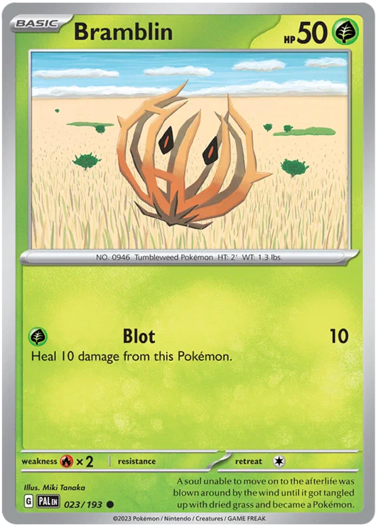Bramblin #023 common Pokémon kaart uit de Paldea Evolved set
