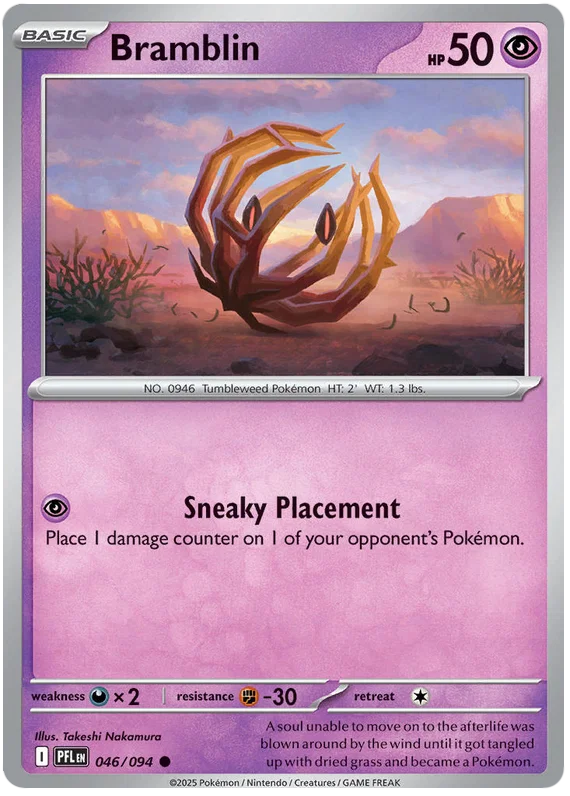 Pokémon Bramblin common kaart nummer 046 uit de Phantasmal Flames set