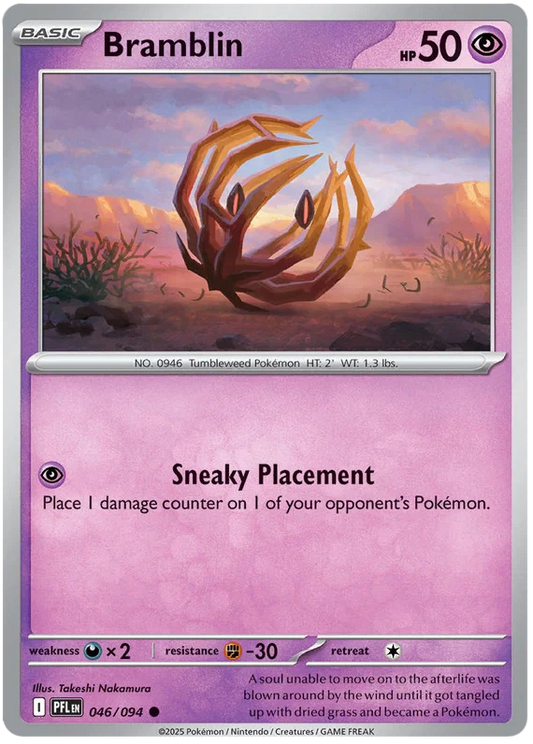 Pokémon Bramblin common kaart nummer 046 uit de Phantasmal Flames set
