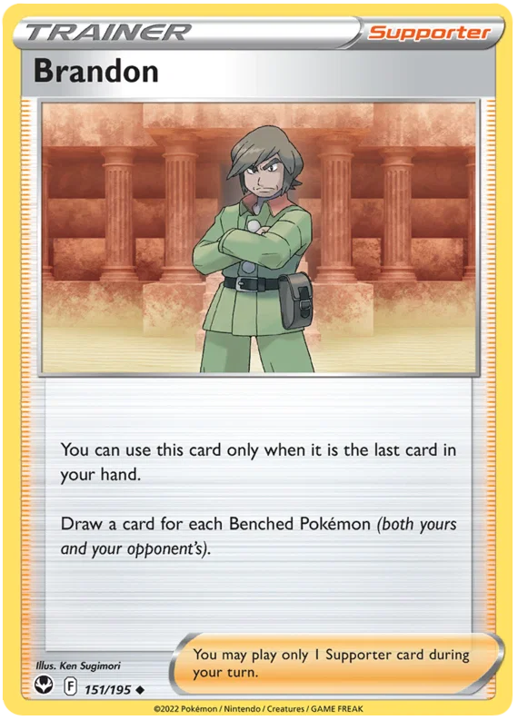 Brandon common Trainerkaart #151 uit de Pokémon Silver Tempest set