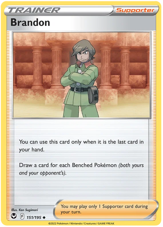 Brandon common Trainerkaart #151 uit de Pokémon Silver Tempest set