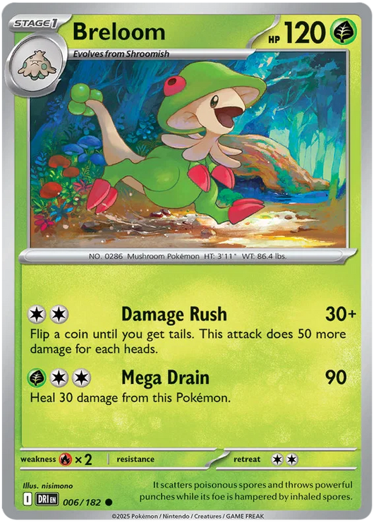 Breloom common #006 Pokémon kaart uit de Destined Rivals set