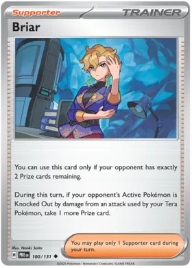 Pokémon Briar #100 common kaart uit de Prismatic Evolutions set