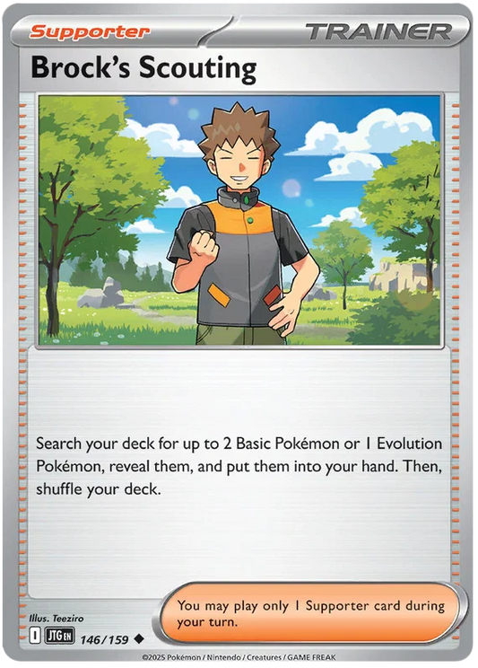 Brock's Scouting common trainerkaart #146 uit de Pokémon Journey Together set