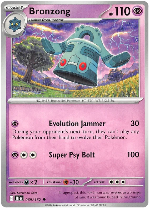 Pokémon Bronzong #069 common kaart uit de Temporal Forces set