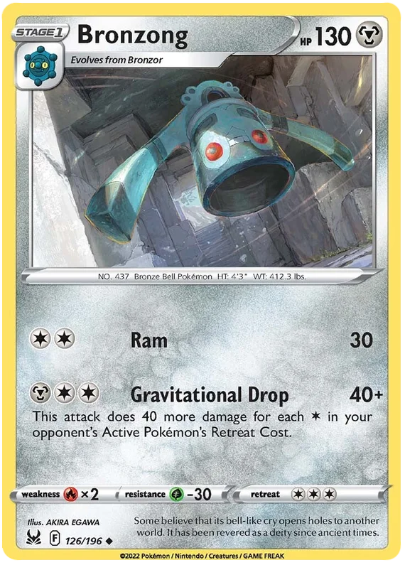 Bronzong #126/196 common kaart uit de Pokémon Lost Origin set