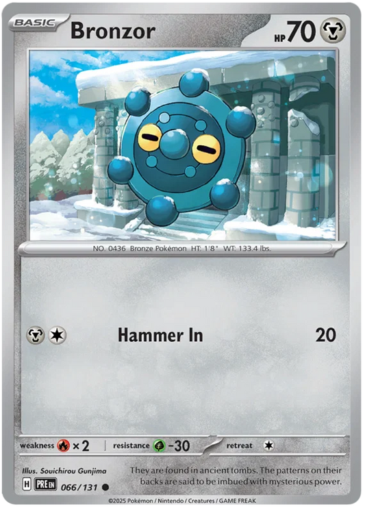 Bronzor #066 common Pokémon kaart uit de Prismatic Evolutions set