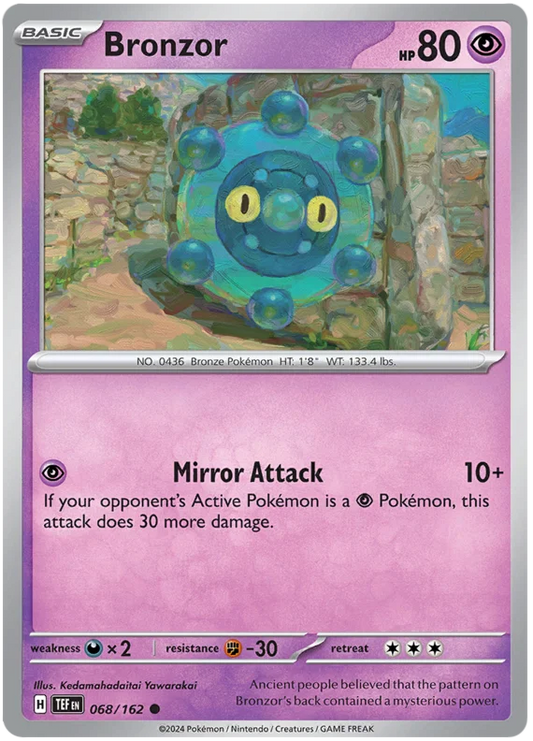 Pokémon Bronzor #068 common kaart uit de Temporal Forces set