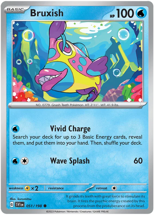 Bruxish common kaart #051 uit de Pokémon Scarlet & Violet basisset