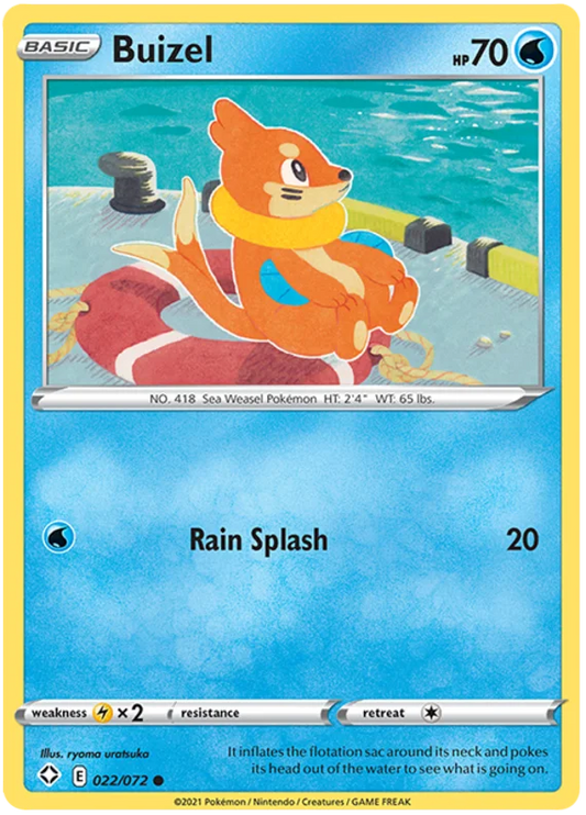 Buizel common kaart nummer 022/072 uit de Pokémon Shining Fates set